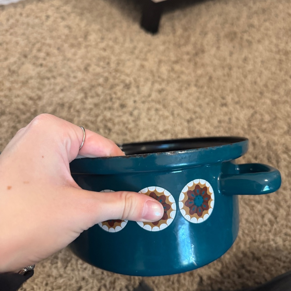 Vintage 70’s Teal Enamel Roasting Pan - Picture 15 of 15